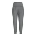 thumbnail image 4 of Tuphregyow Women's Slim Skinny Pants Pleated Comfy Elastic Trousers New Style Solid Breathable Classic Trendy High Waist with Pockets Pants Stretch Fashion Gray XXL, 4 of 6