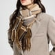 thumbnail image 3 of Bufanda tipo manta a cuadros con urdimbre larga, chales de punto a cuadros a la moda, bufandas cálidas de invierno con entramado, 3 of 5