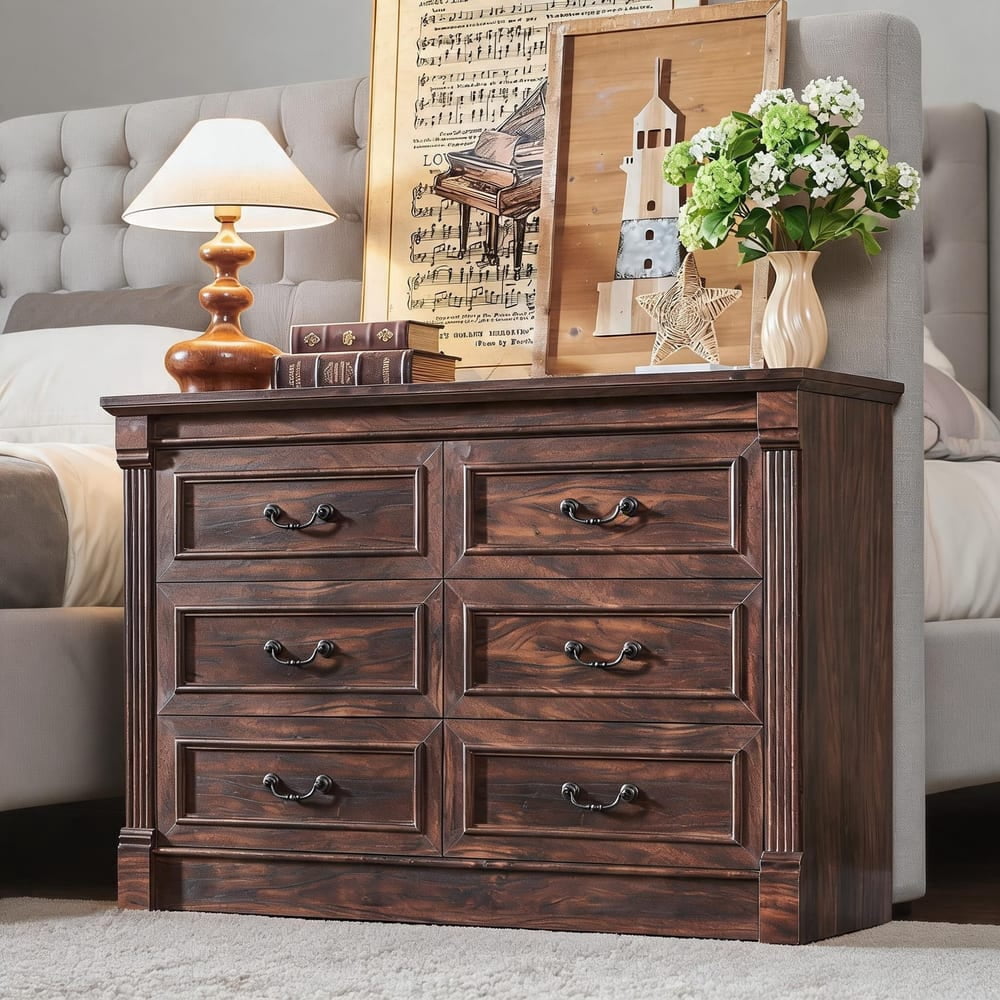 DaVinci, Double Dresser, Kalani 6-Drawer, White Finish - Walmart.com
