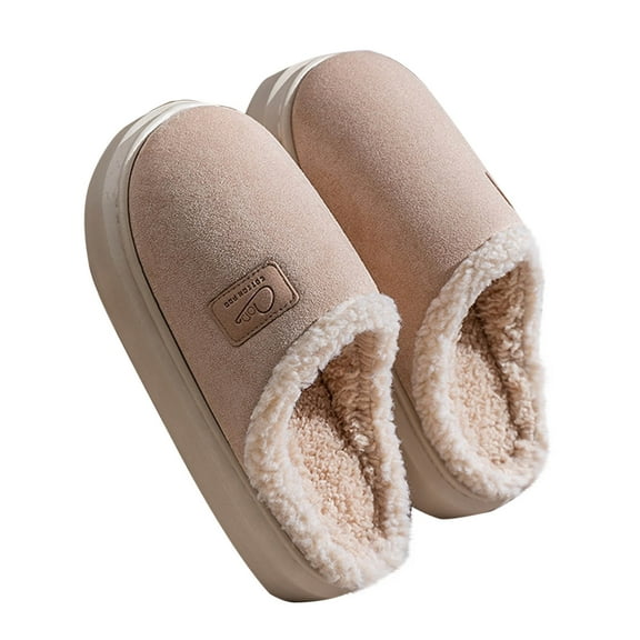 Holiday Clearance! ZVNAΖH Cozy Slippers for Women Indoor and Outdoor Fuzzy House Shoes Fall Winter Warm Non Slip Slippers Thick Heel Household Slippers