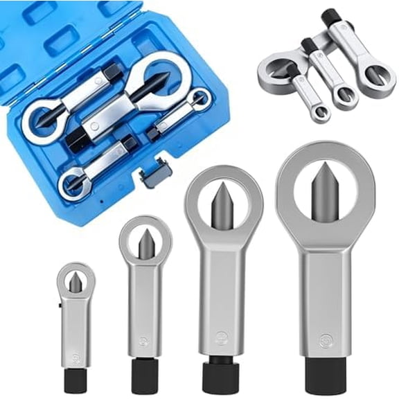 Metal Nut Splitter Tool Heavy Duty,4PCS Nut Separator Designed for Removing Broken, Damaged, Or Rusty Nuts Without Damaging Bolt Threads$$Tools & Hardware Other
