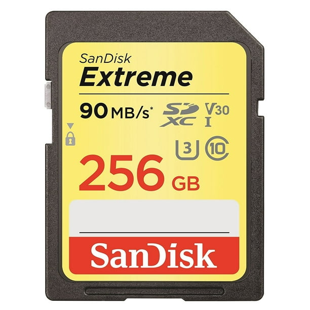 SanDisk 256GB Extreme SDXC UHS-I Memory Card - 90MB/s, C10, U3 