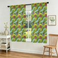 Farm Panel Pattern Rooster and Farm Green Pattern Sheer Curtains, Sheer Window Panels with ...