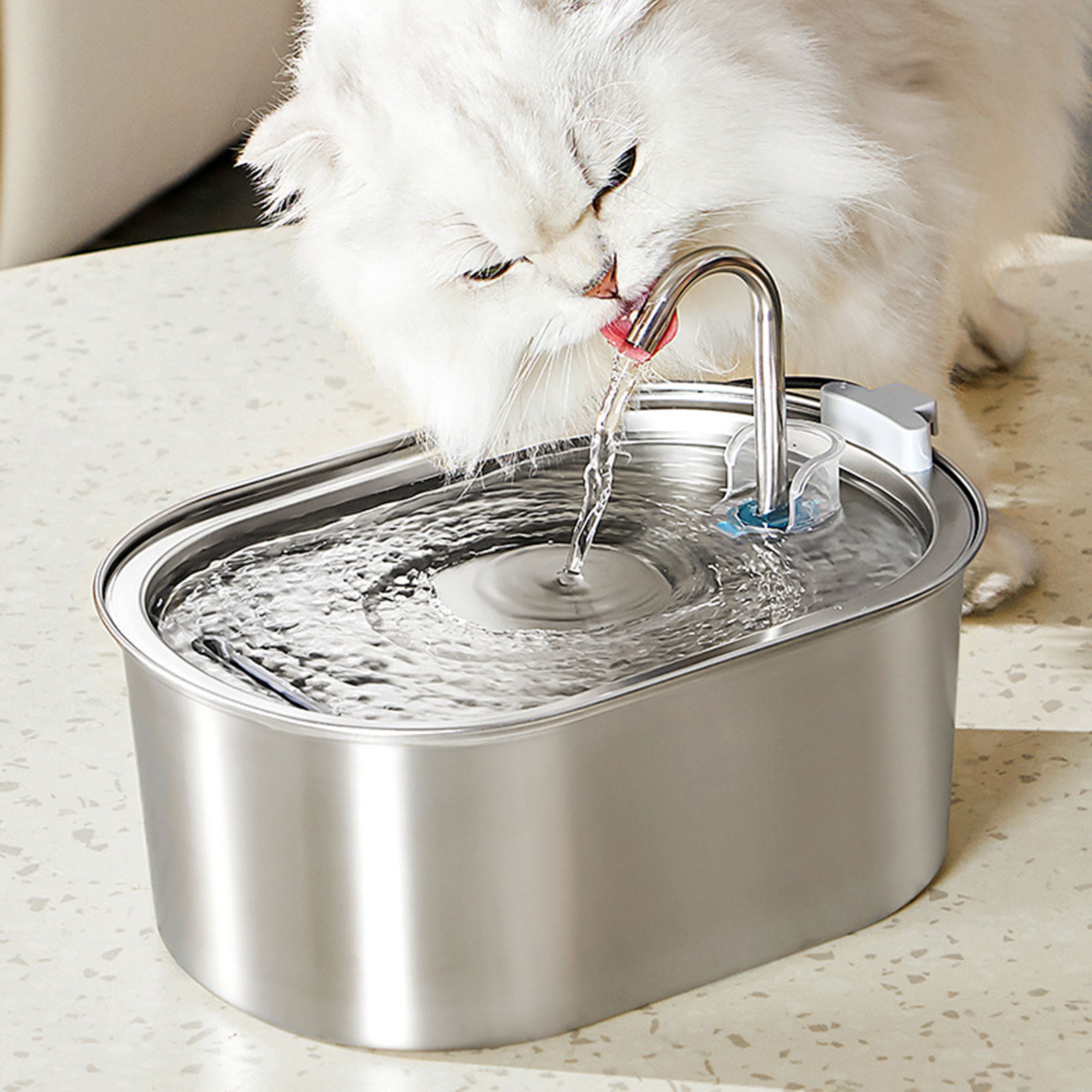 3.2 L Pet Drinking Water Fountain Cats Water Fountain Quiet Filter Drinker Dogs Water Dispenser with Viewable Window