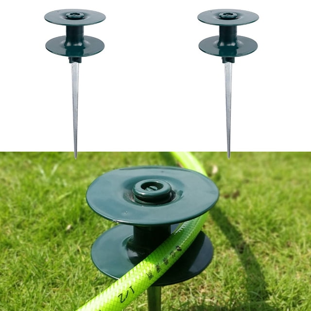 Garden Hose Smooth Roller Guide Resin Wheel with Heavy Duty Zinc Metal Spike