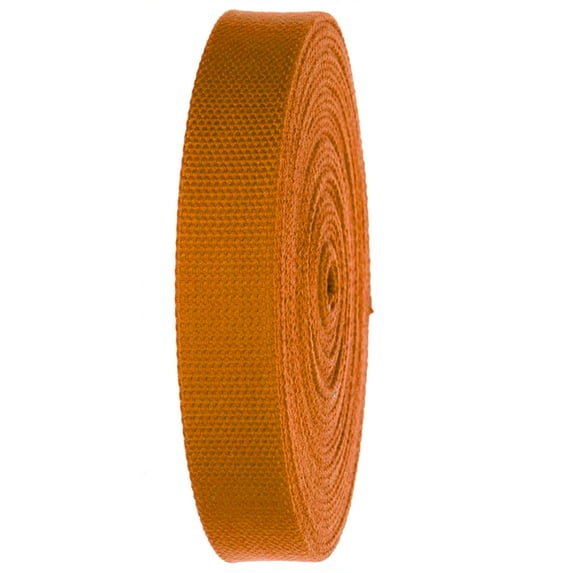 Solid Autumn Orange Heavy Canvas Webbing Roll 1.25" Width Durable Strap for Belts, Bags, Crafts