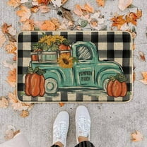 Fall Welcome Pumpkin Doormat Rug, Thanksgiving Autumn Polka Dots Decorative Outdoor Mat Non Slip Rubber Backing for Entrance Seasonal Outside Indoor Front Kitchen Decortion 15.7 x 23.6 Inch