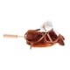 thumbnail image 3 of Soft plush toy with horse head and sound effect, with wheels and thick handle, ideal for children and toddlers. Coffee, 3 of 4