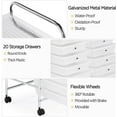 thumbnail image 6 of YEXJ 20 Drawers Rolling Storage Cart Multipurpose Movable Organizer Cart Tools Scrapbook Paper Organizer on Wheels-20-White, 6 of 18