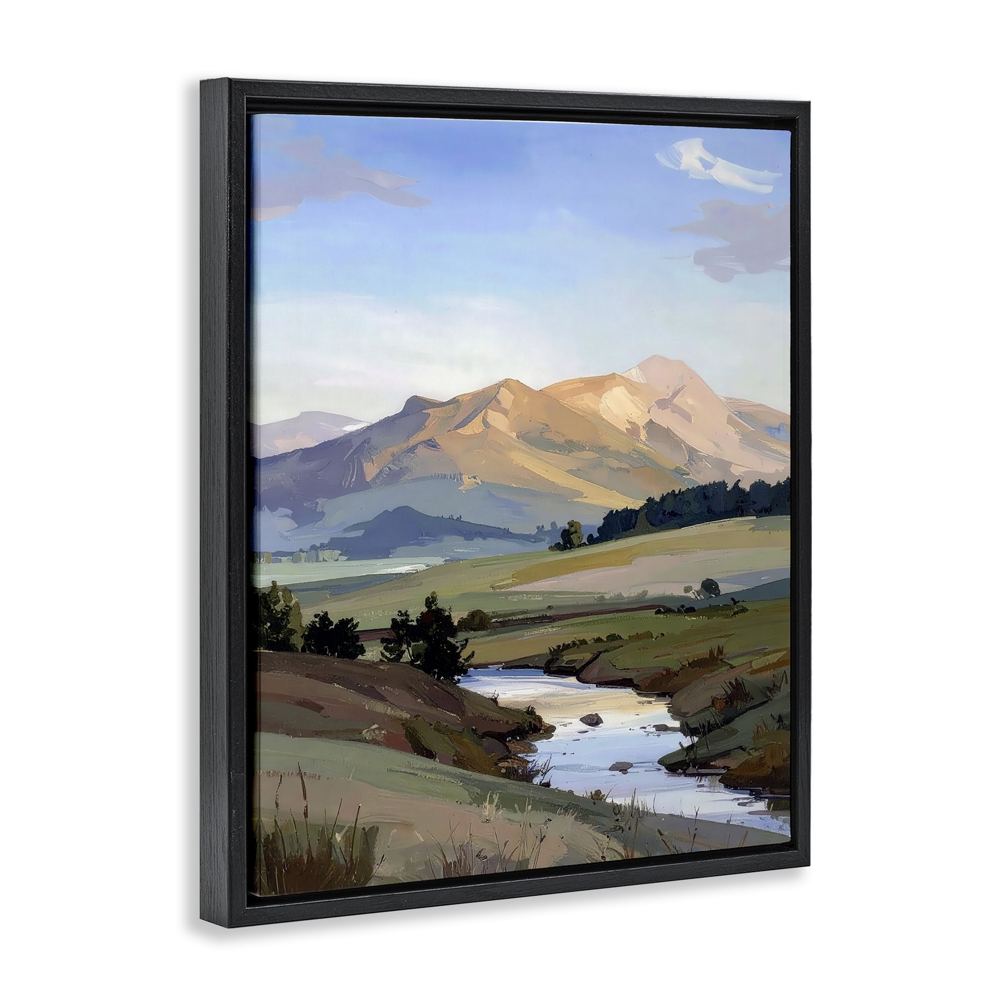 Stupell Industries Across The Valley River Black Framed Floater Canvas Wall Art, design by Alonza Saunders