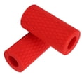 thumbnail image 2 of Pair Barbell Grips Bar Grips Silicone Anti-Slip Thicken Dumbbell Grips for Weight Lifting Muscle Building Red, 2 of 5
