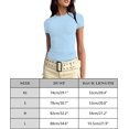 thumbnail image 4 of LAICAIW T-Shirt Court à Manches Courtes pour Femmes, Basique, Ajustement Solide, Col Rond, Sortie, Yoga Décontracté, 4 of 4