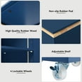 thumbnail image 5 of Aukfa Rolling Kitchen Island with Extended Table, LED Lights & Power Outlets,Navy, 5 of 7