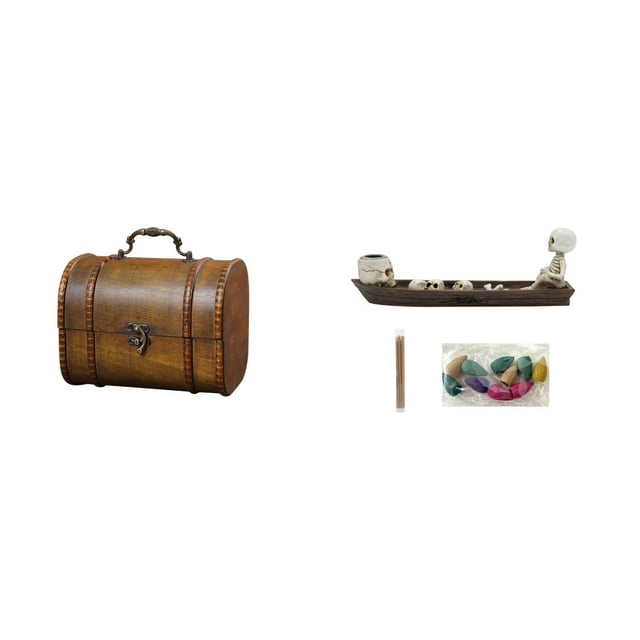 Estuche organizador de joyas,Organizador de joyas de madera para mujeres,hombres y niñas,Caja de almacenamiento decorativa con tapa abatible para guardar objetos pequeños.,Porta