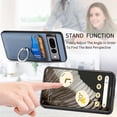 thumbnail image 4 of Case Compatible with Google Pixel 7 Pro, Wallet Case Premium Retro Leather Cover with Card Holder, 360° Rotation Ring Kickstand, Carbon Fiber Patterned Design for Google Pixel 7 Pro, Blue, 4 of 8