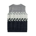 thumbnail image 4 of Zimjoy Gray Sweater Vest for Men Casual V-Neck Fair Isle Knitted Sweater Vest Big and Tall Sleeveless Men Sweater Western Boho Spring Sweater Vests, Light Gray L, 4 of 5