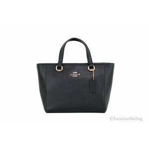 Coach (CA224) Alice Small Black Crossgrain Leather Satchel Crossbody Handbag