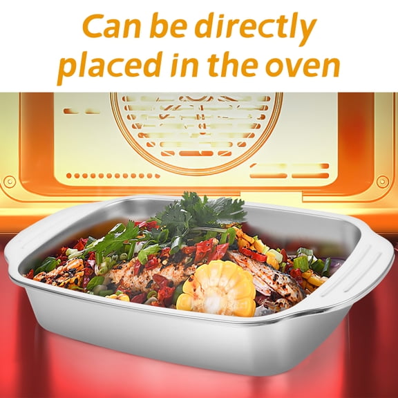 BESTYASH Stainless Steel Fish Roasting Pan with Shallow Design for Induction Cookers and Versatile Cooking