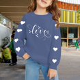 thumbnail image 4 of CPNG Girls Sweatshirts Crewneck Long Sleeve Pullover Sweatshirt with Cute Love Heart Graphic Loose Fit Casual Daily Wear Pullovers, 4 of 7
