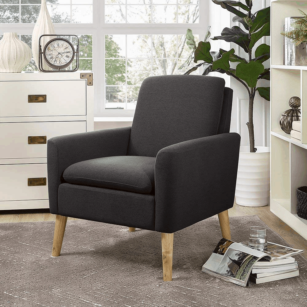 Dazone Modern Accent Fabric Chair Single Sofa Comfy Upholstered Arm