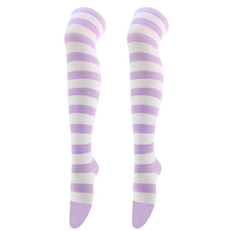 

JDEFEG Vintage Stockings for Women 1 Pair Christmas High Long Stockings for Womens Over Knee Socks Christmas Party Socks Knee High Long Striped Stocking Socks Christmas Stocking Vase White