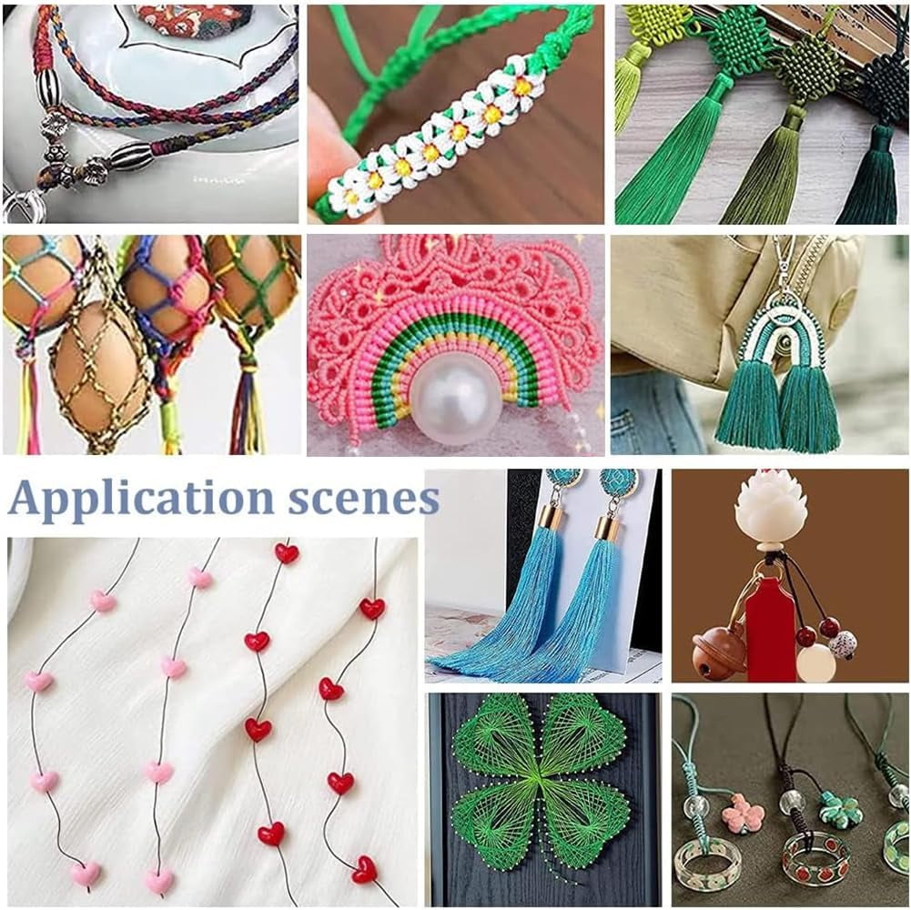 1set 453 Yards Nylon Beading String 18 colors 1mm Jewelry Nylon Cord Chinese Knotting Cord Beading Thread for Kumihimo Bracelets Beading Necklaces Macrame Craft Wind Chime