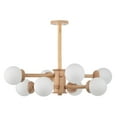 thumbnail image 4 of Matya 31 in. 8-Light Indoor Brown Faux Wood Grain Finish Chandelier with Light Kit, 4 of 5