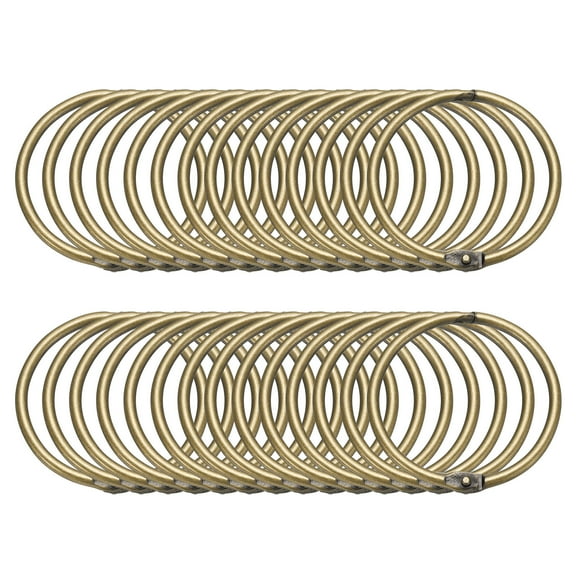 Uxcell 28 Pcs Shower Curtain Rings 1.5 inch ID Metal Round Snap Shower Curtain Hooks Glide Smoothly Shower Hooks