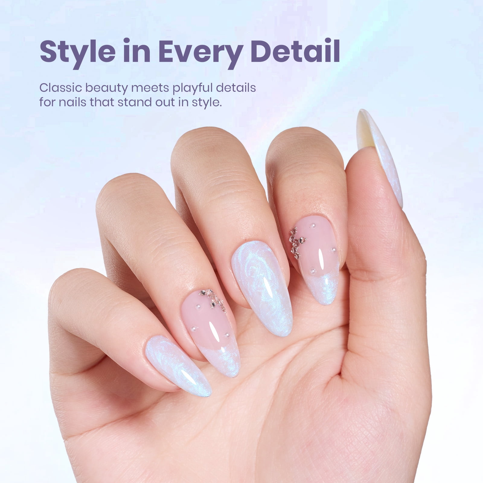 Beetles Gel Nail Polish, Stay Shining Iridescent Mist Shade with Textured Ribbed Effect, 0.51 fl oz