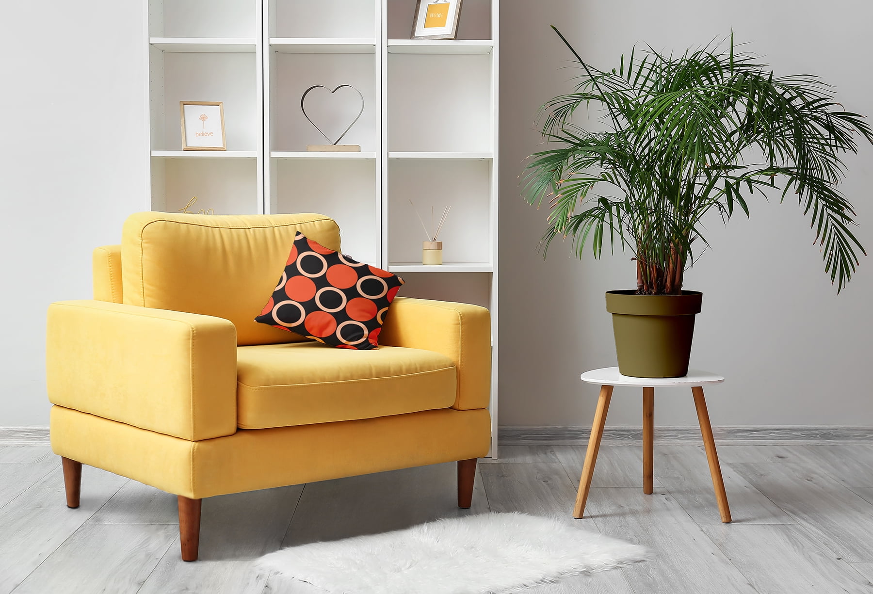 16" x 16" Simply Daisy Mod Circles Polyester Accent Pillow, Harvest Orange Qty 1