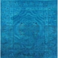 thumbnail image 1 of Ahgly Company Indoor Square Mid-Century Modern Deep SkyBlue Oriental Area Rugs, 6' Square, 1 of 6