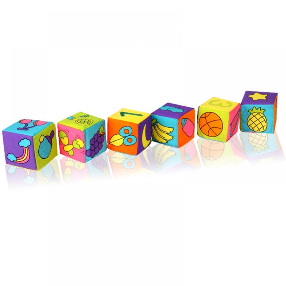 Party Baby Blocks - Soft Fabric Building Blocks Educational Alphabet Blocks Set with 6 Textured Toy Blocks for Toddlers - Grab & Stack Blocks, Multicolored - image 2 of 6