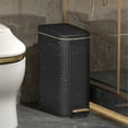 thumbnail image 3 of Trash Can with Lid  2.6 gal, Small Stainless Steel Step Garbage Can with Inner Wastebasket for Bathroom, Kitchen ( Black ), 3 of 5