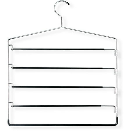 Honey-Can-Do 5-Tier Swinging Arm Pant Rack, Chrome/Black, 2-Pack