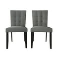 thumbnail image 3 of Castle Place Mid-Century Button Tufted Wooden Dining Chairs, Grey, Set of 2, 3 of 7