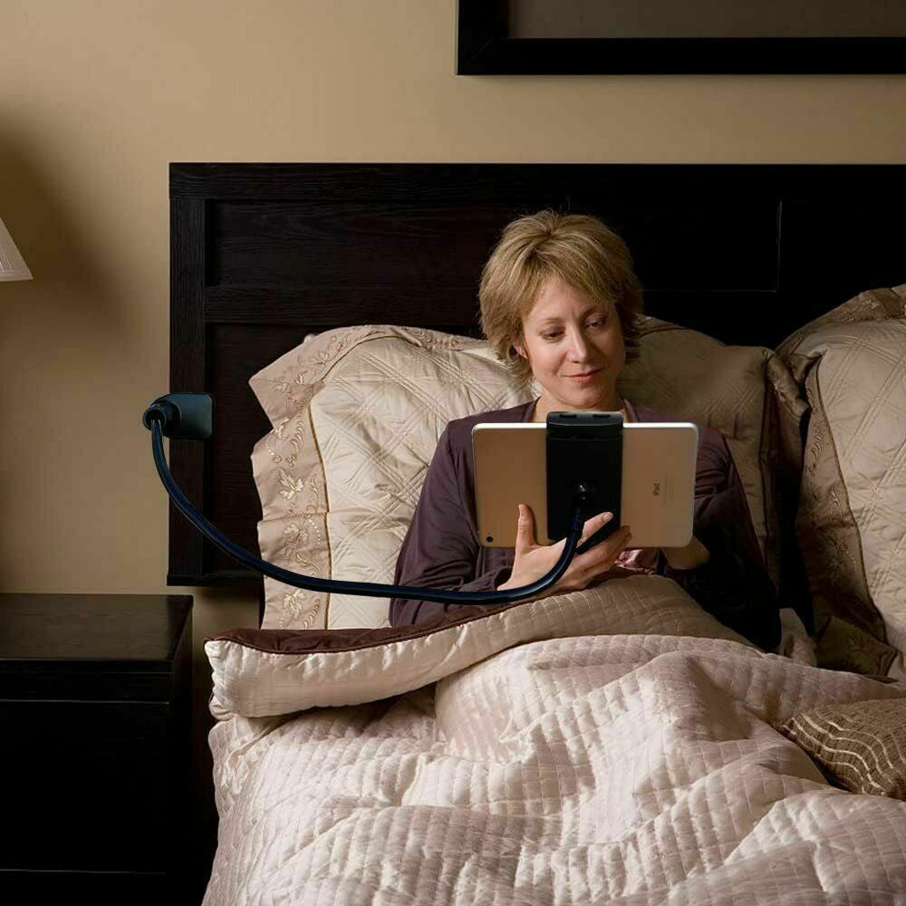 Gooseneck Bed Phone Holder Long Arm Phone Mount for Desk, Clip Bracket Clamp Stand for 4.0-6.5'' Mobile Cell Phone Stand By PULMCheerger