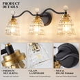 thumbnail image 2 of Bathroom Vanity Lights Black 3 Light Modern Vanity Light Fixtures, 2 of 5