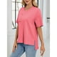 thumbnail image 5 of Camiseta de Manga Corta de Bolsillo de Cuello en V de Color Sólido, con Detalle Del Doblado de la Hendidura para el Uso Diario Y de Ocio, 5 of 8