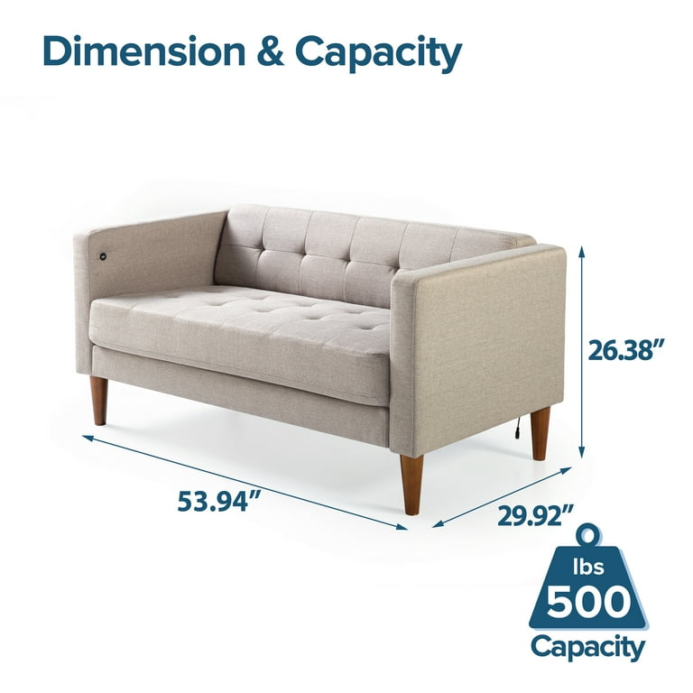 Zinus pascal outlet sofa oatmeal grey