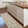 thumbnail image 3 of FairOnly 2'x6' Beige Washable Runner Rugs for Hallway Oriental Floral Non Slip Soft Runner Rugs for Entryway Kitchen Laundry Rugs, 3 of 7