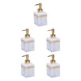 thumbnail image 3 of Ruiboury Distributeur de Savon en Résine Réutilisable pour Table Cuisine Douche Shampoing Salle de Bain Blanc 250ml 5Ensemble, 3 of 6