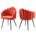 thumbnail image 2 of Modway Vanguard Performance Velvet Dining Chair Set of 2 in Black Orange, 2 of 9