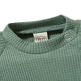 thumbnail image 3 of Newborn Baby Boy Girl Waffle Clothes Set Winter Long Sleeve Romper Tops and Pants Solid Outfits, 3 of 5
