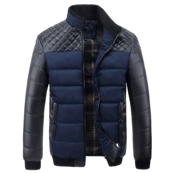 Vedolay Mens Parkas Hooded Warm Winter Overcoat Parka Jacket Thick Outerwear Blue,XL