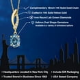 thumbnail image 2 of Gem Stone King 14K Yellow Gold Persian Blue Moissanite and Lab Grown Diamond Pendant Necklace for Women | 1.41 Cttw | Gemstone Birthstone | Oval 8X6MM | With 18 inch Chain, 2 of 6