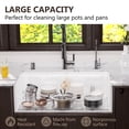 thumbnail image 6 of 33 Inch White Fireclay Farmhouse Sink, Reversible Workstation Farm Apron Front Sink with Accessories, 6 of 7