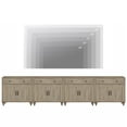 thumbnail image 2 of Mid-Century Morden Style TV Stand for 100 inch TV, Wooden Universal Entertainment Center with Storage Cabinets for Living Room or Bedroom, Wash Gray, 2 of 7