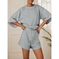 thumbnail image 2 of Weardear Womens 2 Piece Outfits 3/4 Sleeve Tops and Elastic Waist Shorts Lounge Sets Loungewear, 2 of 6