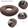 thumbnail image 3 of 1 Pcs Round Anti Bedsore Cushion,Portable Inflatable Ring Cushion,Donut Cushion Seat,Hemorrhoid Seat Pillow,Wheelchairs Seat Cushion with Air Pump,for Home Office (15" Brown), 3 of 7