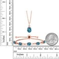 thumbnail image 2 of Gem Stone King 7.28 Ct Oval London Blue Topaz 18K Rose Gold Plated Silver Lab Grown Diamond Pendant and Bracelet Jewelry Set, 2 of 3